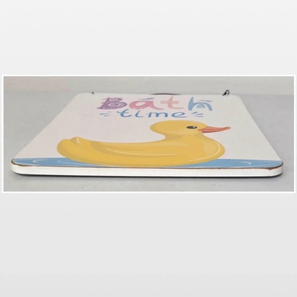 New Kathy Sign Home Bath Time Kids Unisex Yellow Rubber Duck Décor NWT